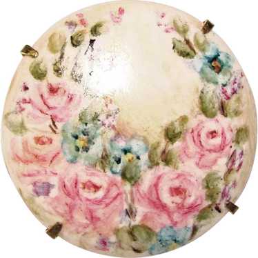 Gorgeous Vintage Hand Painted Pink Roses Porcelai… - image 1