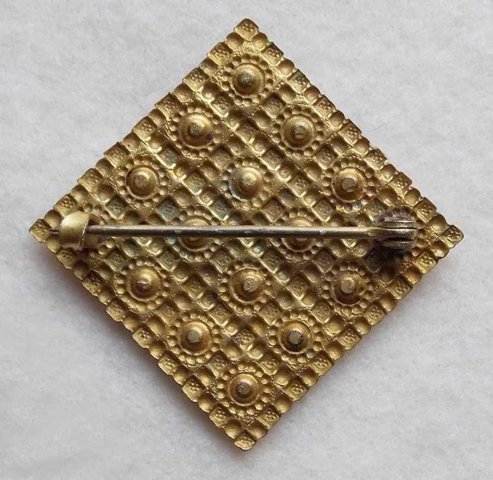 Antique Clear Stones Medium Sash Pin Brooch - image 2