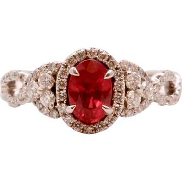 Elegant Crossover Ruby Diamonds Engagement Ring