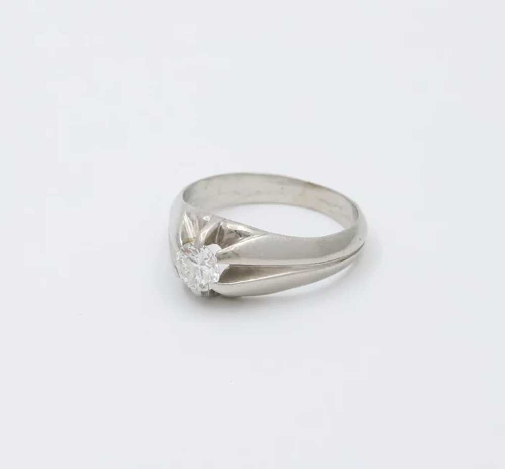 Antique Art Deco Platinum diamond ring Band, Enga… - image 10