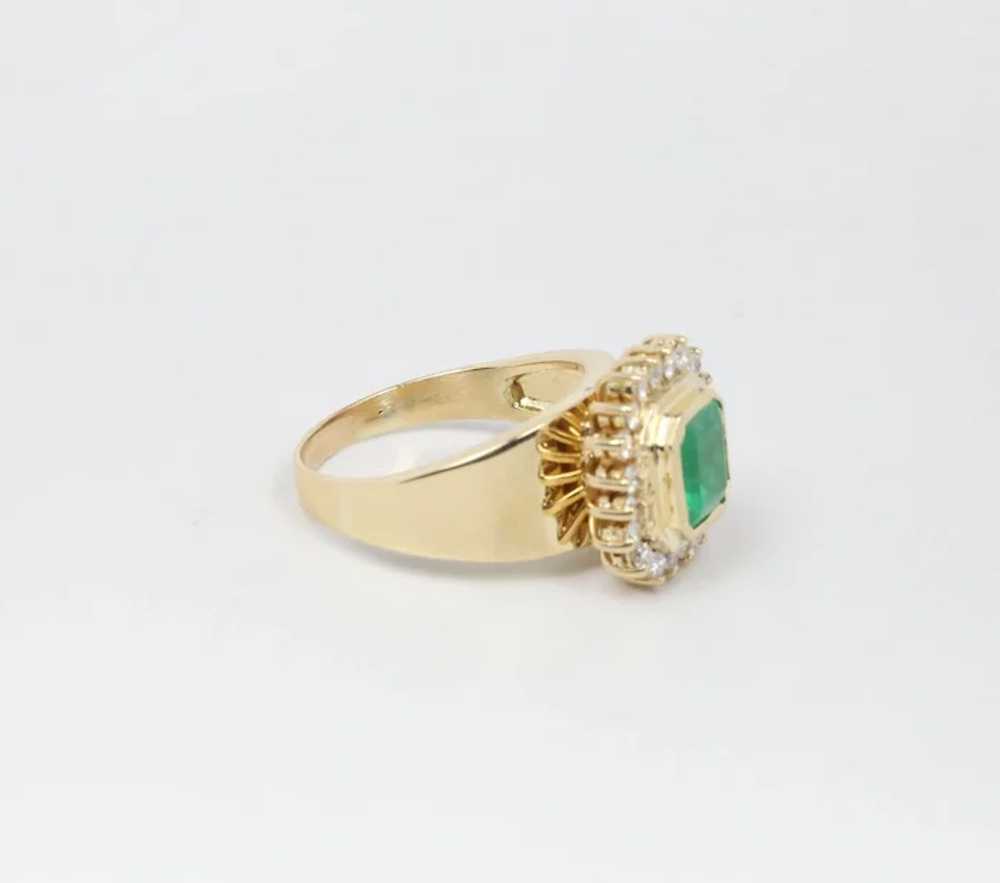 Vintage Ladies Emerald Diamonds 14K Yellow Gold R… - image 4