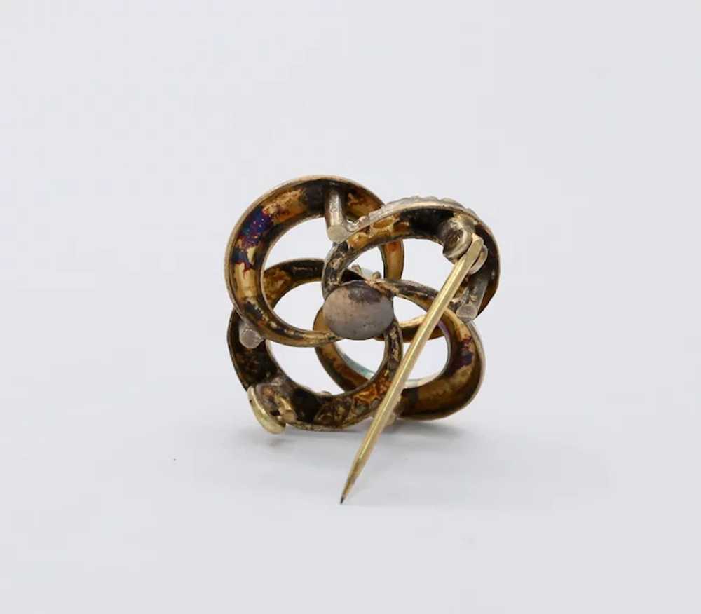 Victorian Vermeil Interlocking Circle Opal Brooch - image 3