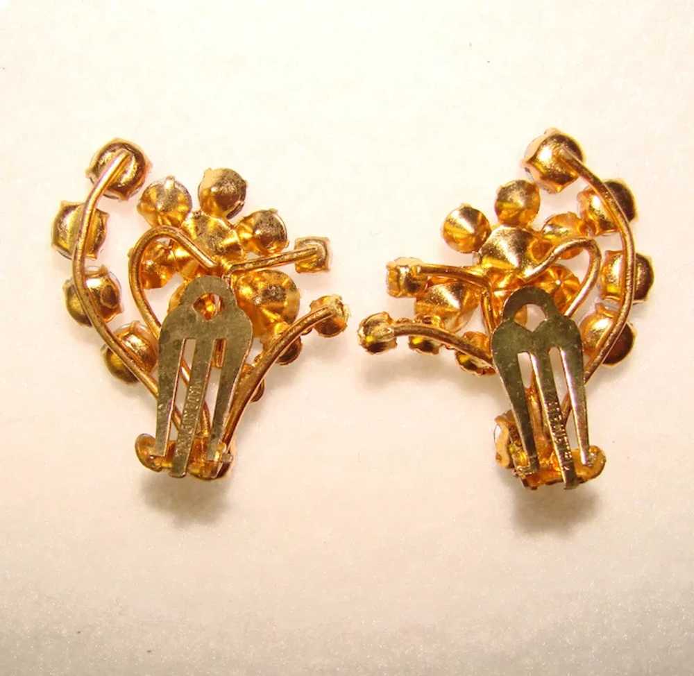 Fabulous AUSTRIA Vintage Aurora Rhinestone Clip E… - image 2