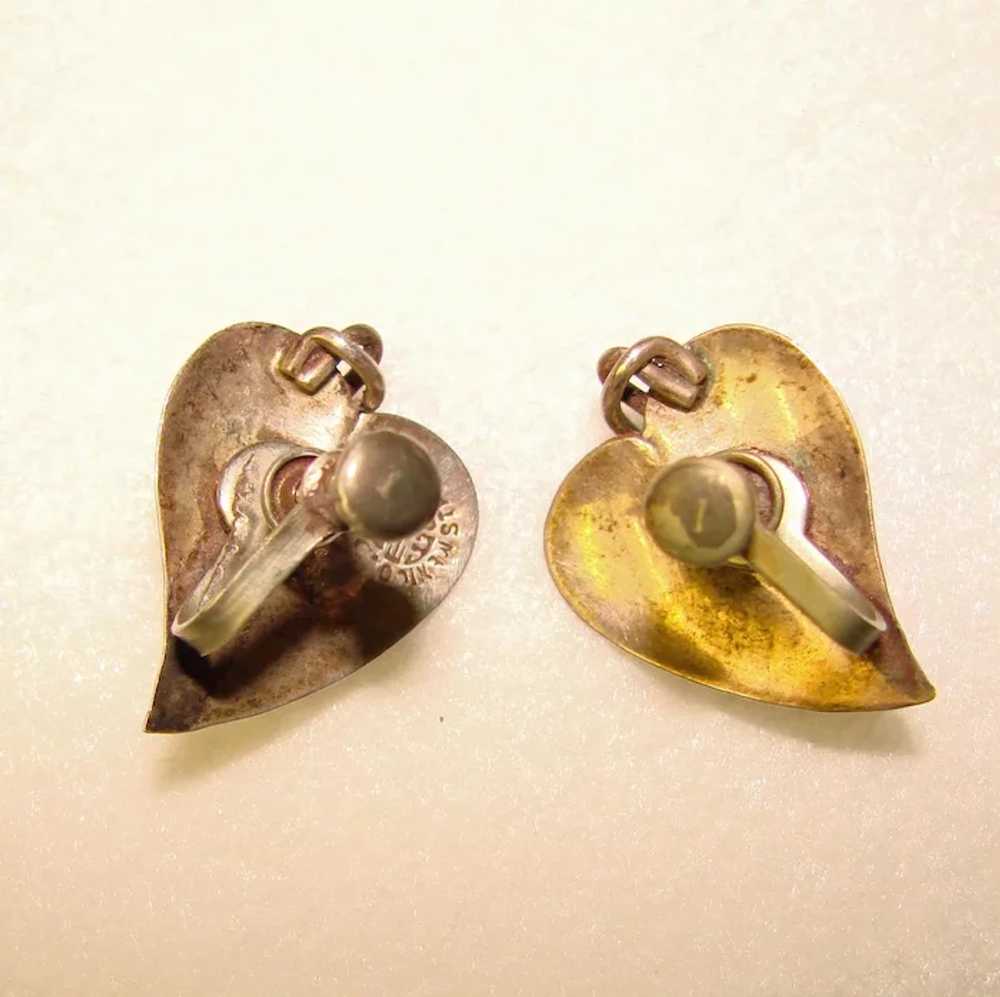 Gorgeous MEXICAN STERLING Signed Vintage Earrings - image 4