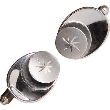 Gorgeous STERLING Mid-Century Hickok Cufflinks - … - image 1