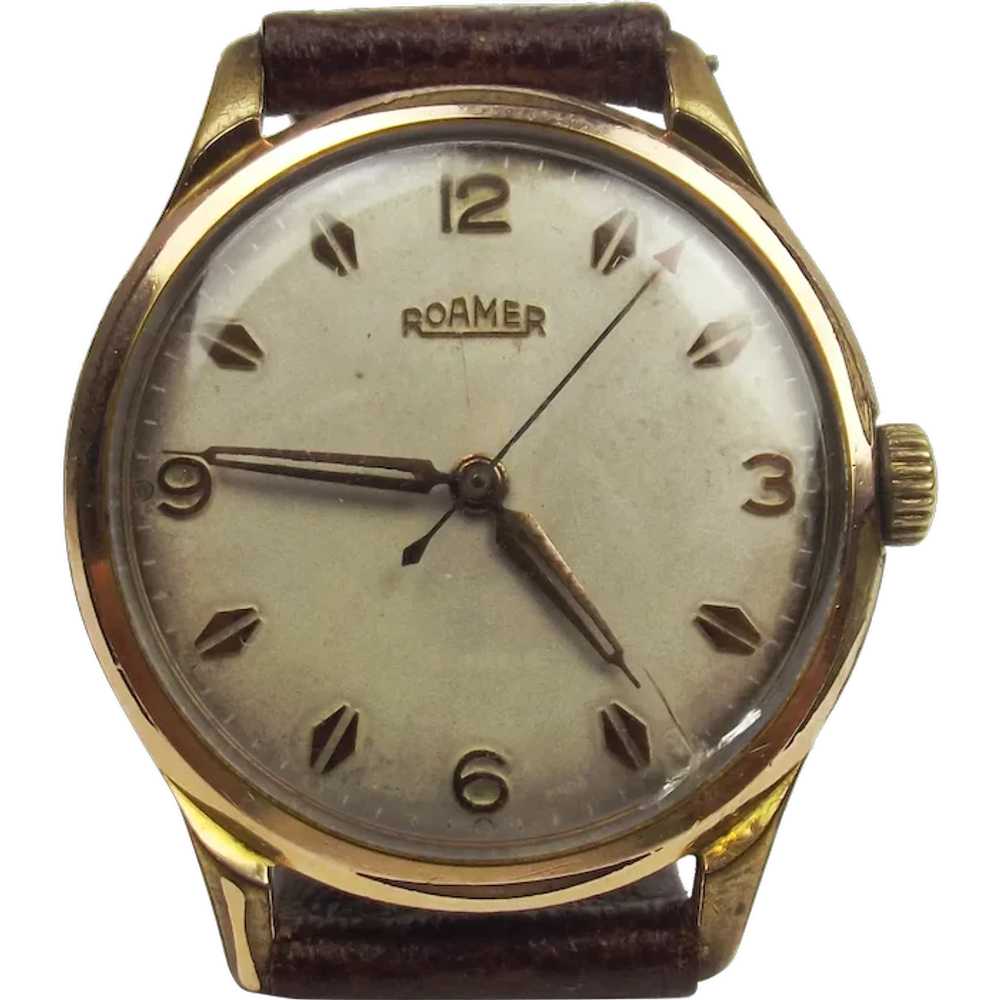 Gents Gold Plated Roamer MST 372 Manual Wrist Watch c Gem