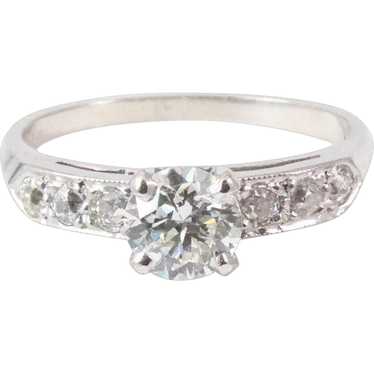 Mid-Century Platinum Diamond Engagement Ring