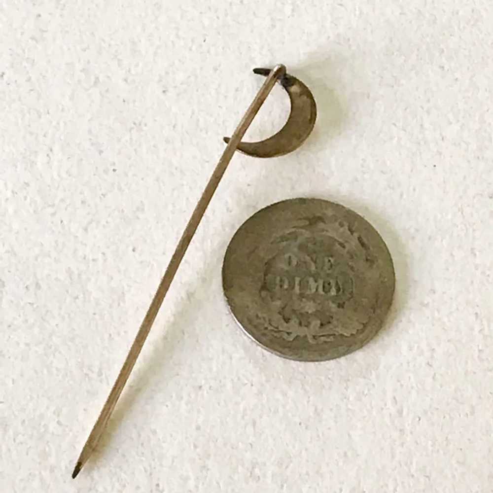 Antique Rare 10k Gold Seed Pearl Crescent Moon Victorian Hatpin online Stick Pin