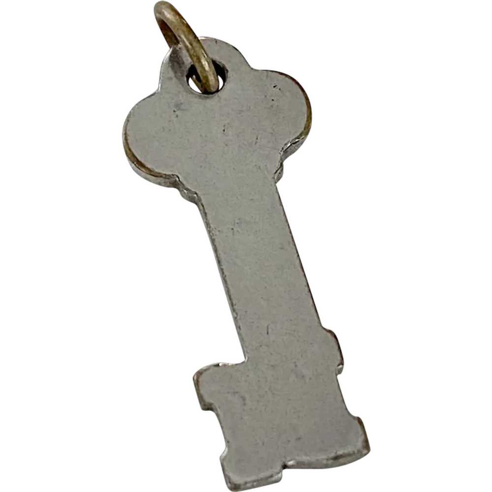 Key Vintage Charm Silver Plate Three-Dimensional - image 1