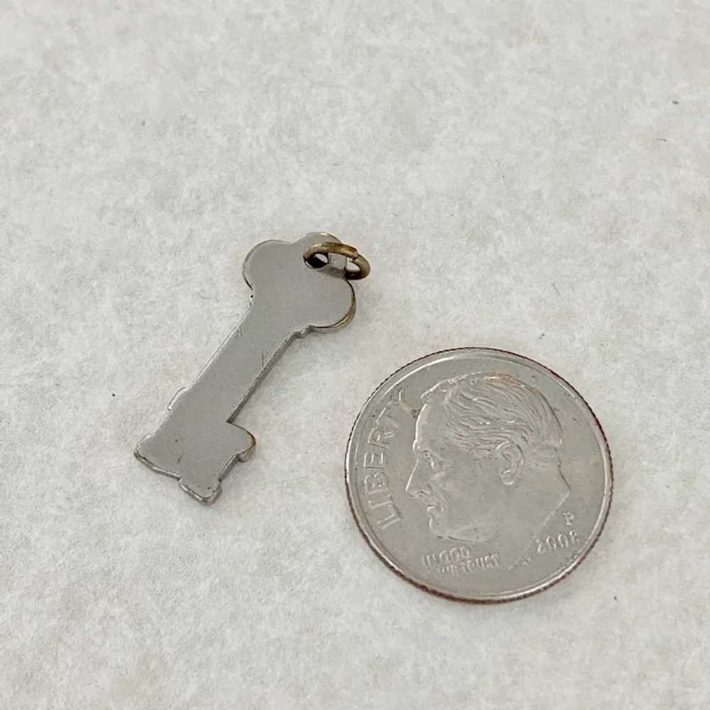 Key Vintage Charm Silver Plate Three-Dimensional - image 2