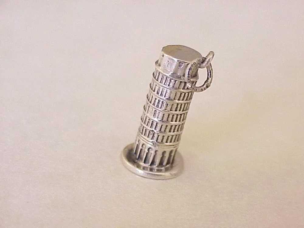 Vintage Leaning Tower of Pisa Charm Sterling Silv… - image 3