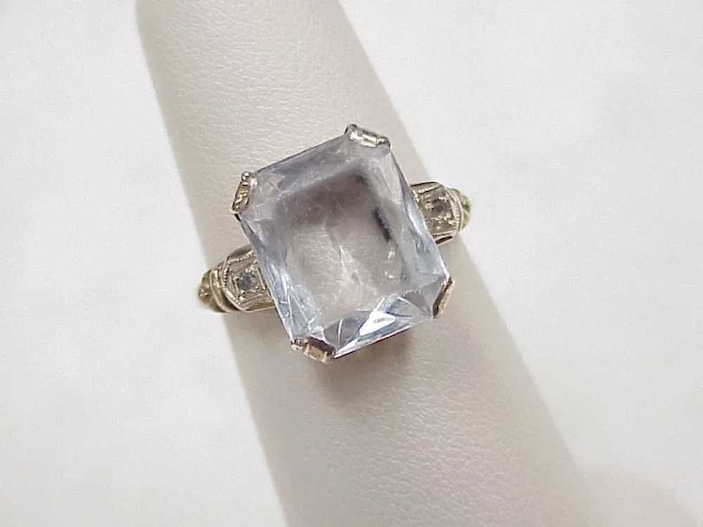 Vintage Faux Diamond Ring Diamond Accent 14k Whit… - image 2