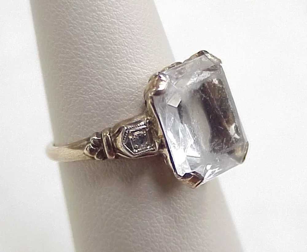 Vintage Faux Diamond Ring Diamond Accent 14k Whit… - image 3
