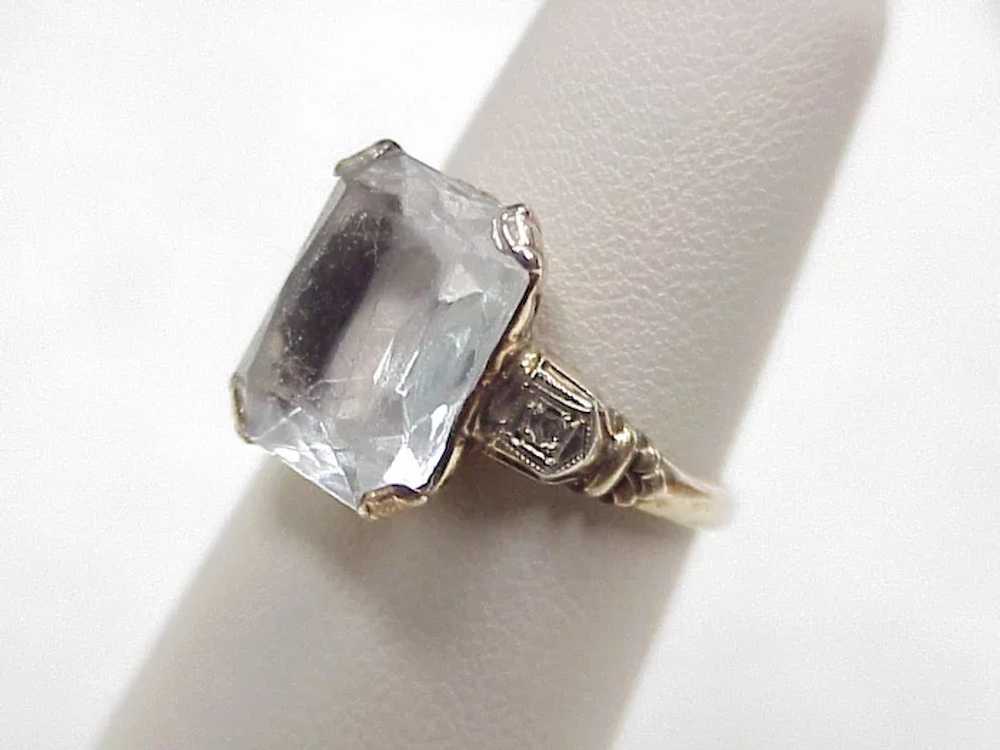 Vintage Faux Diamond Ring Diamond Accent 14k Whit… - image 4
