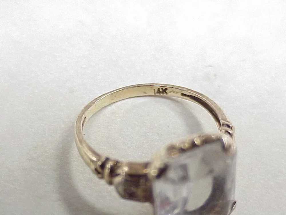 Vintage Faux Diamond Ring Diamond Accent 14k Whit… - image 7