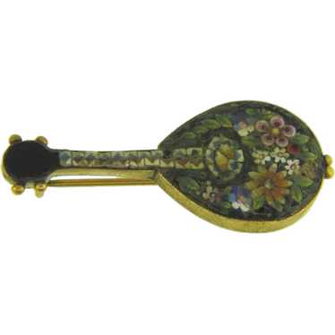 Vintage early mosaic guitar/mandolin small Brooch - image 1
