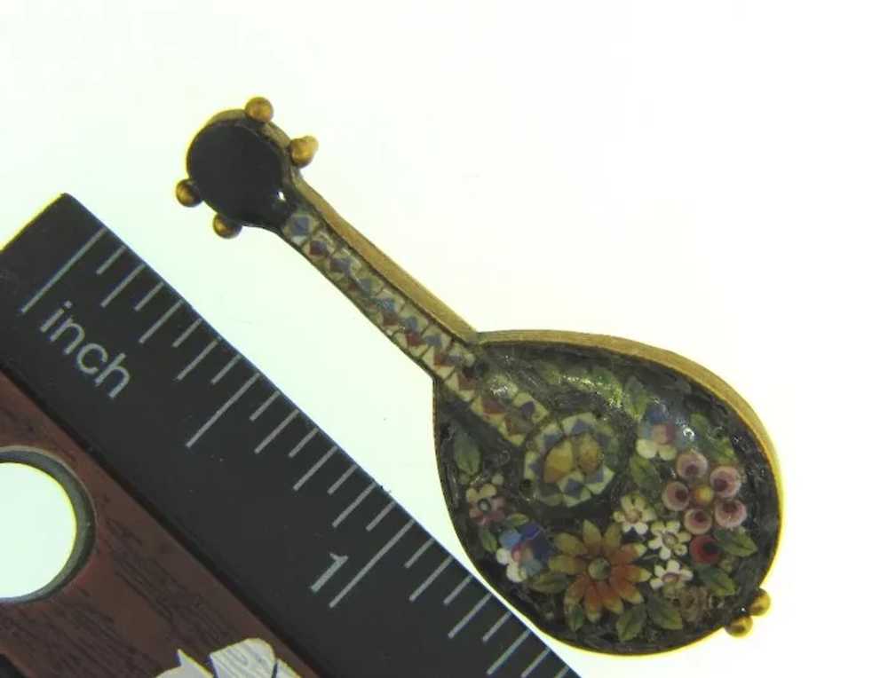Vintage early mosaic guitar/mandolin small Brooch - image 3