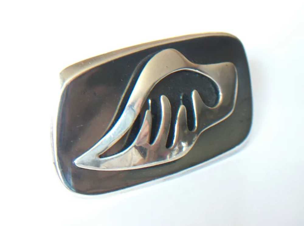 ALFREDO VILLASANA - Modernist Sterling Silver Bro… - image 2