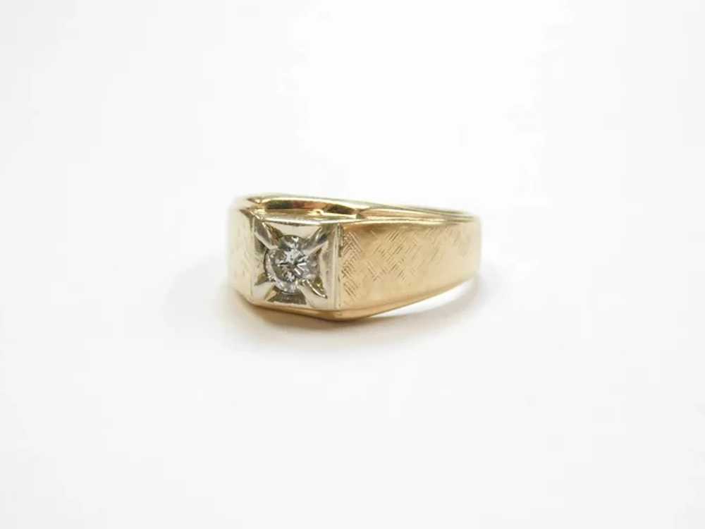 Gents Diamond .35 Carat Solitaire Ring 10k Gold T… - image 3