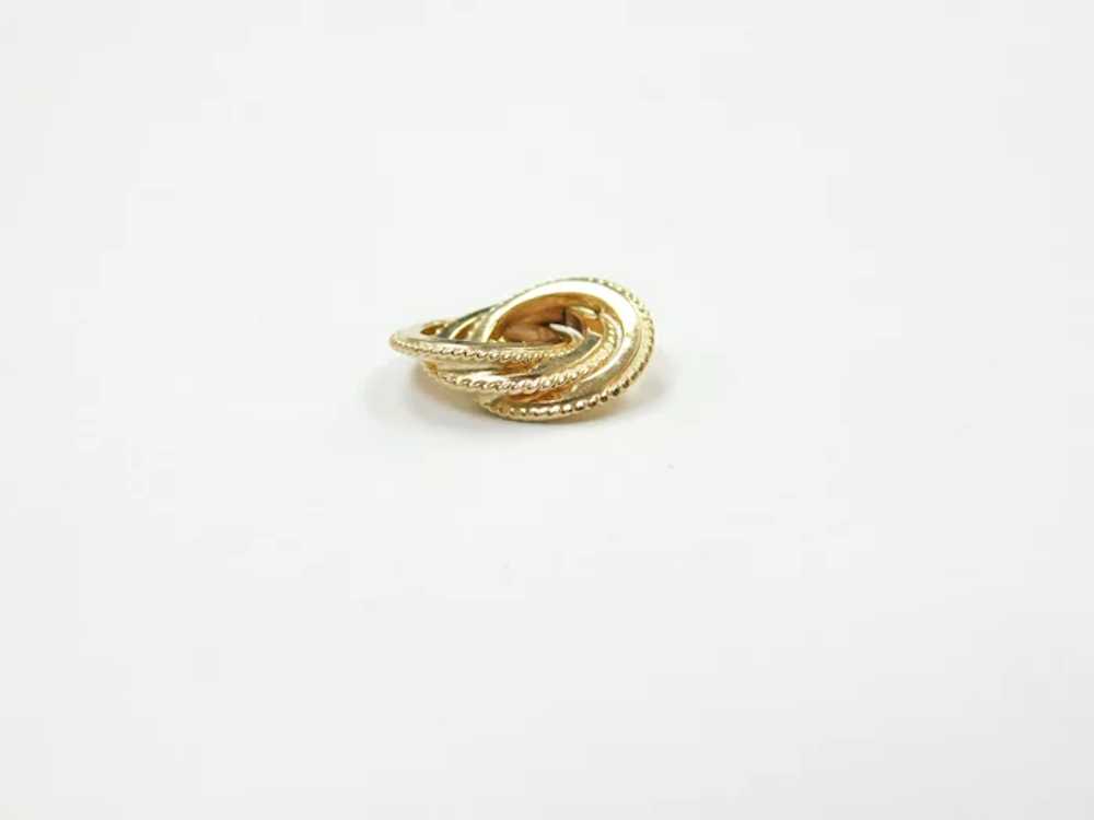 Triple Ring Love Knot Earring Jackets 14k Gold - image 4