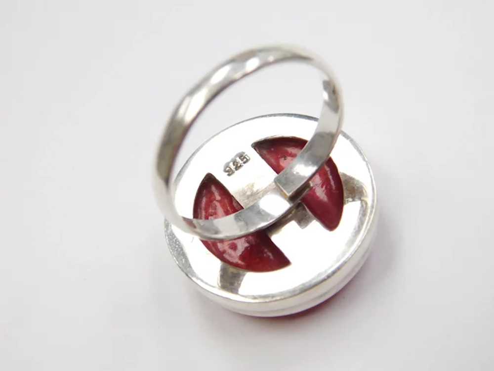 Sterling Silver Red Coral Ring - image 5