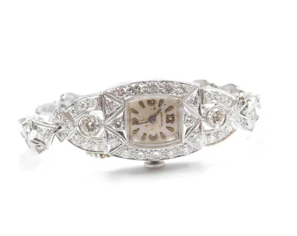 Art Deco Diamond 2.15 ctw Ladies Wrist Watch 14k … - image 2