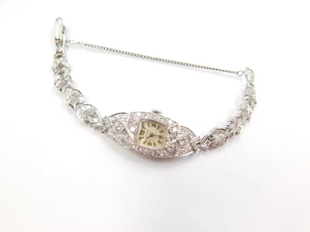 Art Deco Diamond 2.15 ctw Ladies Wrist Watch 14k … - image 8