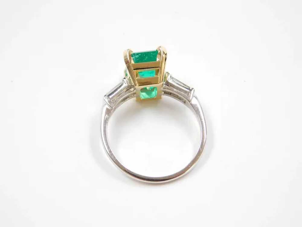 Columbian Emerald & Diamond Ring Platinum/18k Gol… - image 5