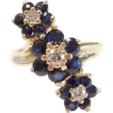 Natural Sapphire and Diamond 2.07 ctw Diagonal Fl… - image 1