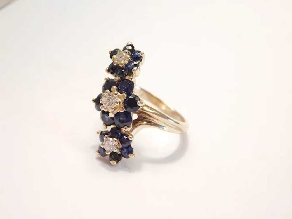 Natural Sapphire and Diamond 2.07 ctw Diagonal Fl… - image 4