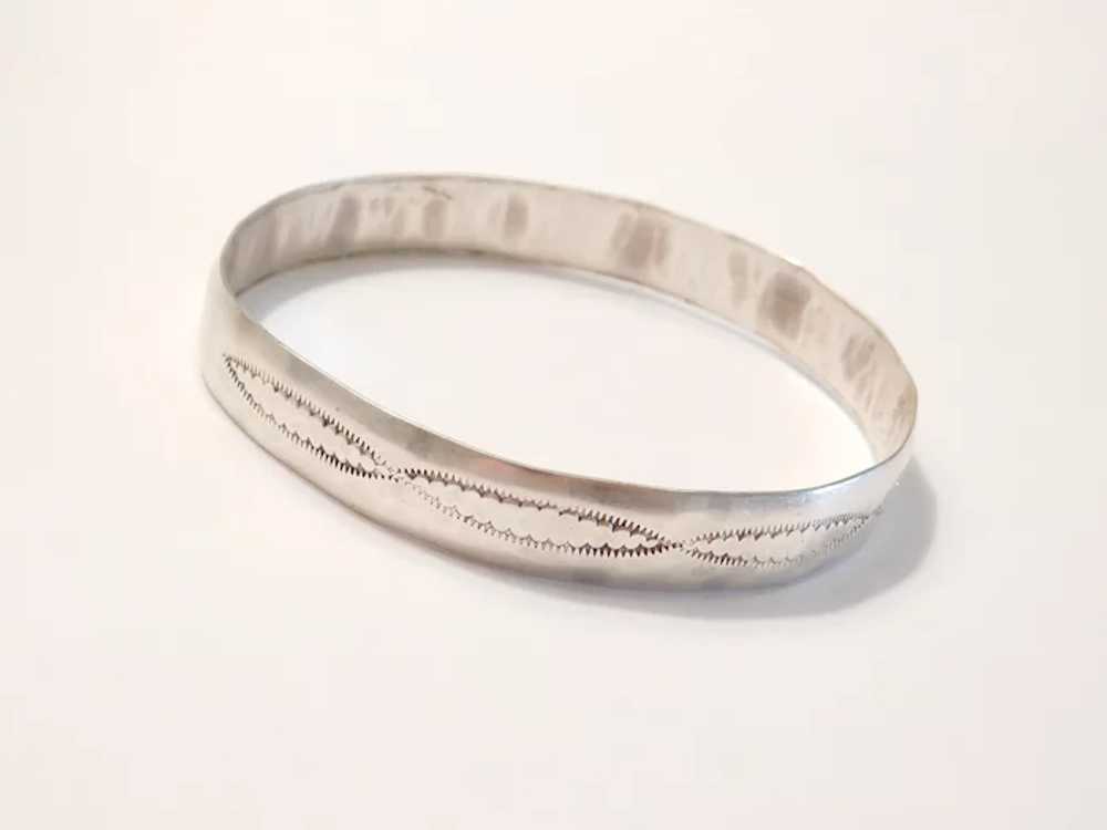 Native American Crafted Bangle Bracelet Sterling … - image 2