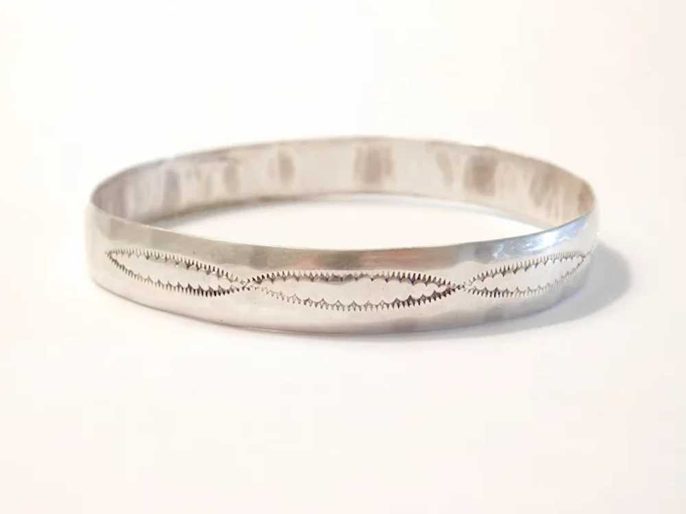 Native American Crafted Bangle Bracelet Sterling … - image 3