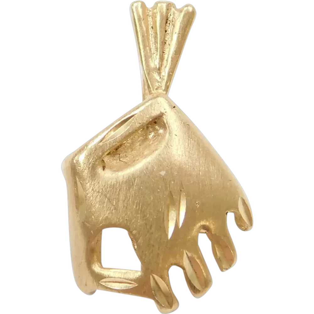 14k Gold Baseball Glove and Ball Charm Gem