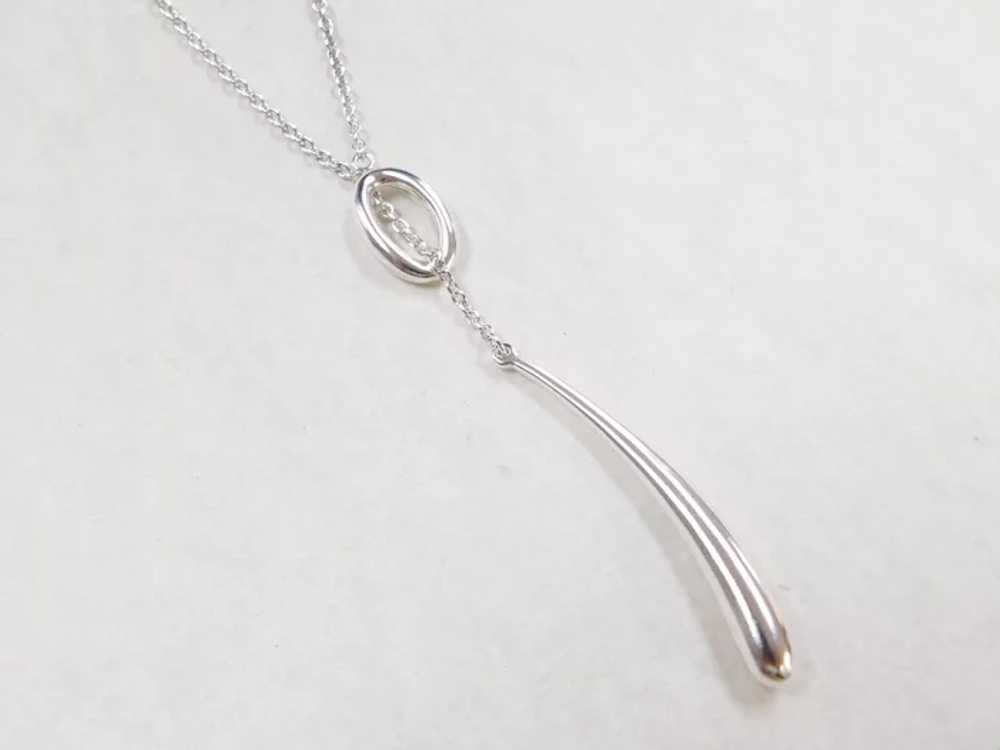 Sterling Silver Long Adjustable Necklace with Ste… - image 2