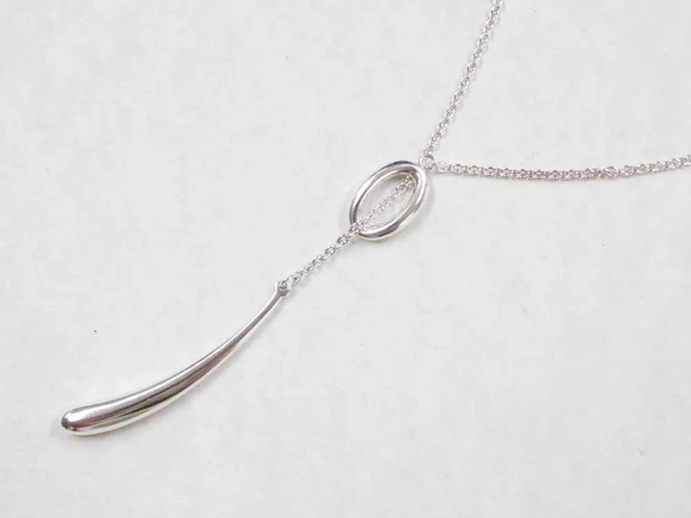 Sterling Silver Long Adjustable Necklace with Ste… - image 3