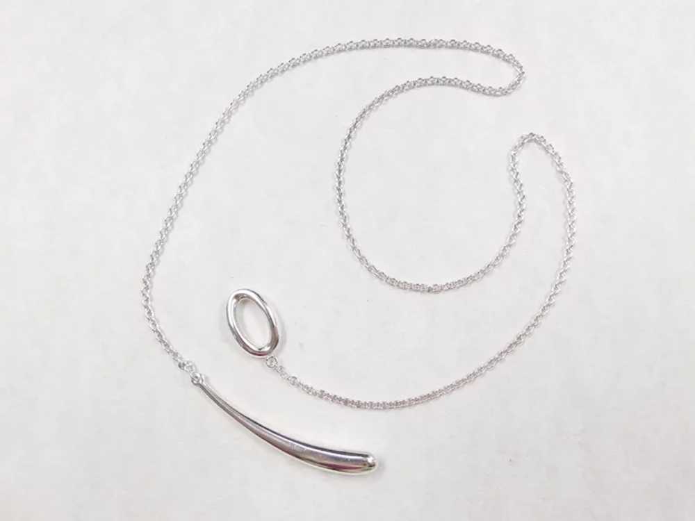 Sterling Silver Long Adjustable Necklace with Ste… - image 4