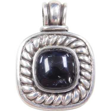 Yurman Inspired Sterling Silver & Onyx Pendant - image 1