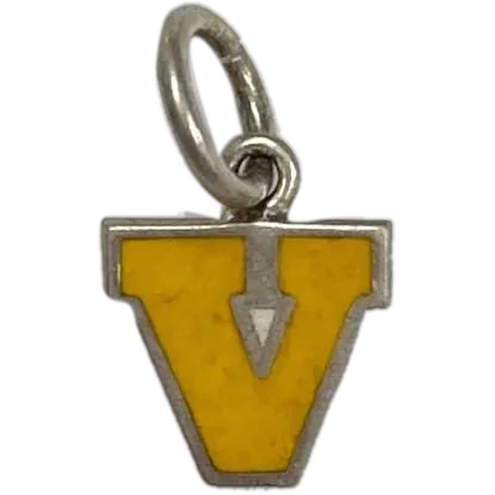 Letter / Initial V Vintage Charm Sterling Silver … - image 1