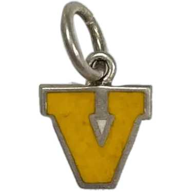 Letter / Initial V Vintage Charm Sterling Silver … - image 1
