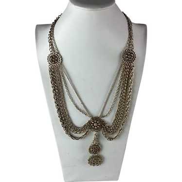 Festoon Necklace in Antiqued Gold Tone
