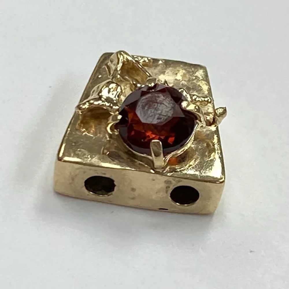 Garnet Floral Vintage Slide 14K Gold, Add a Slide… - image 2