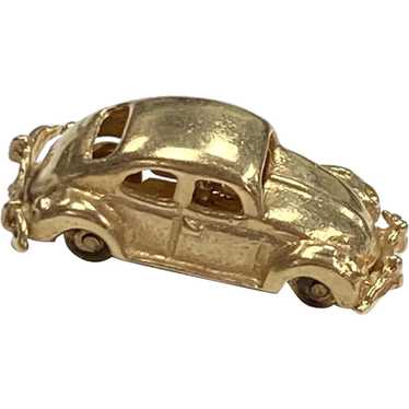 Volkswagen VW Beetle Vintage Charm 14K Gold Three-