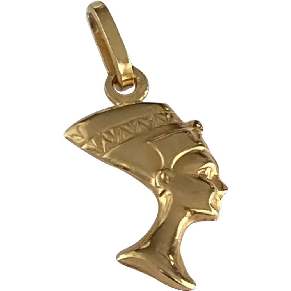 Nefertiti Egyptian Queen Vintage Charm 14K Gold T… - image 1