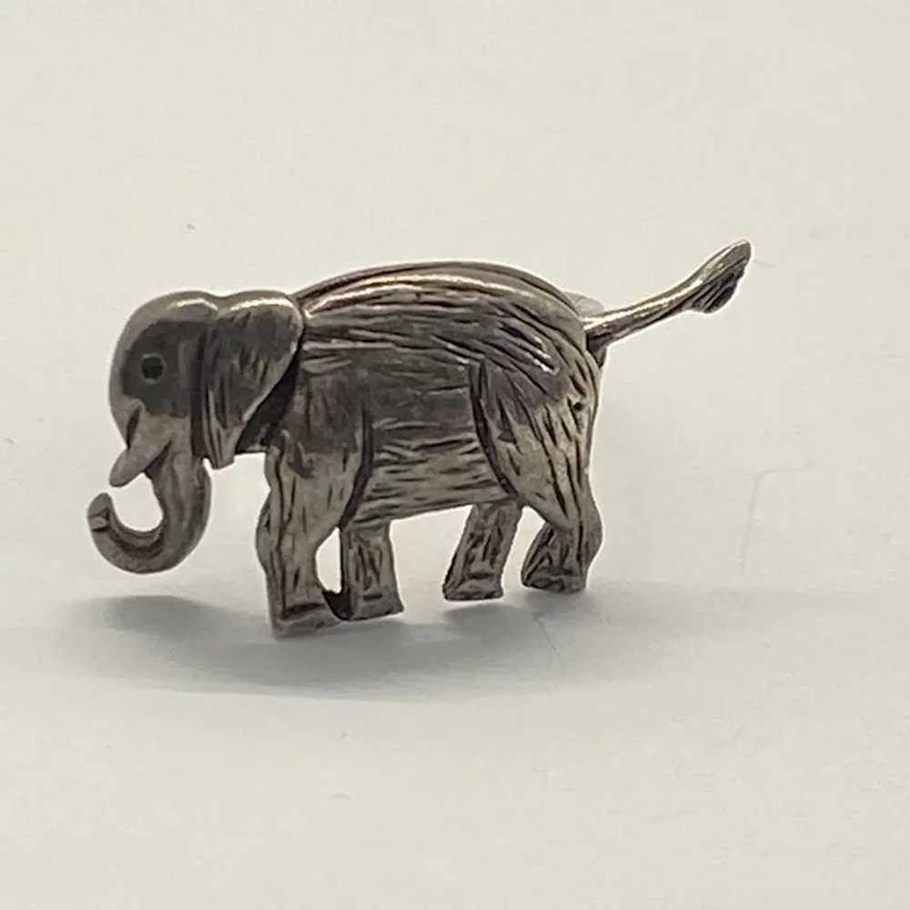 Articulated Moving Elephant Ring Sterling Silver - image 2