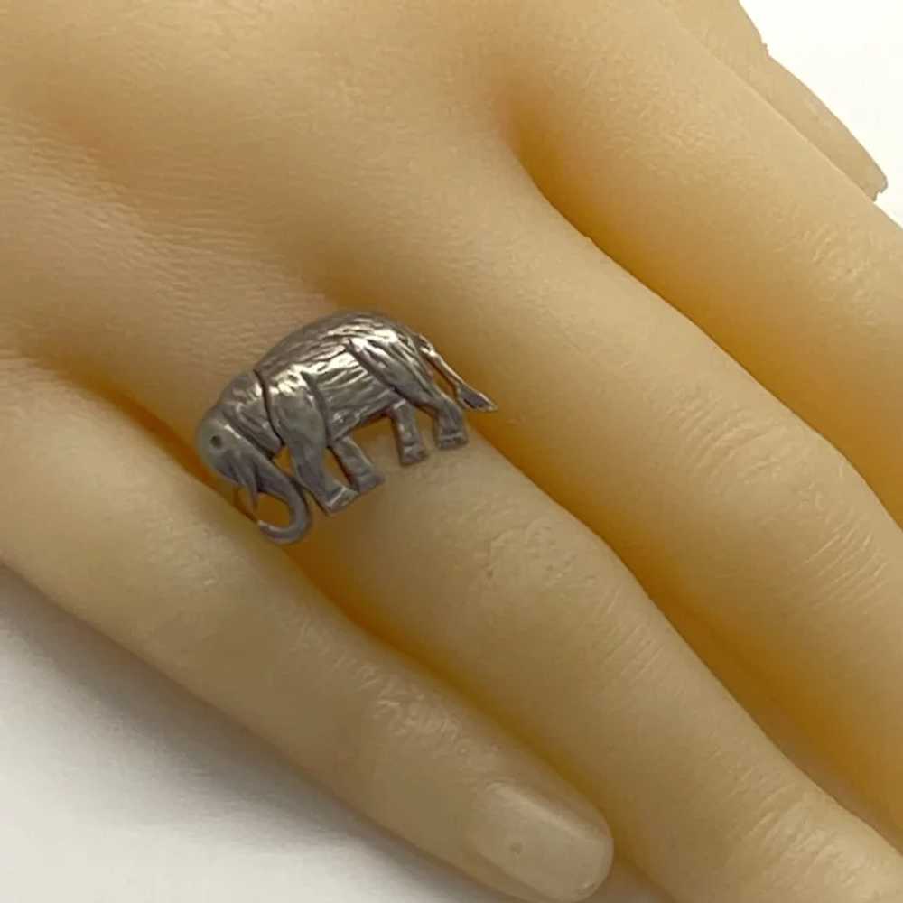 Articulated Moving Elephant Ring Sterling Silver - image 3