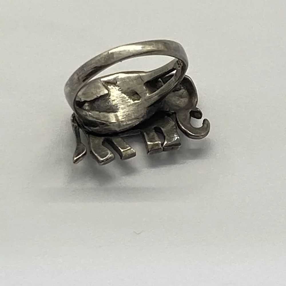 Articulated Moving Elephant Ring Sterling Silver - image 5