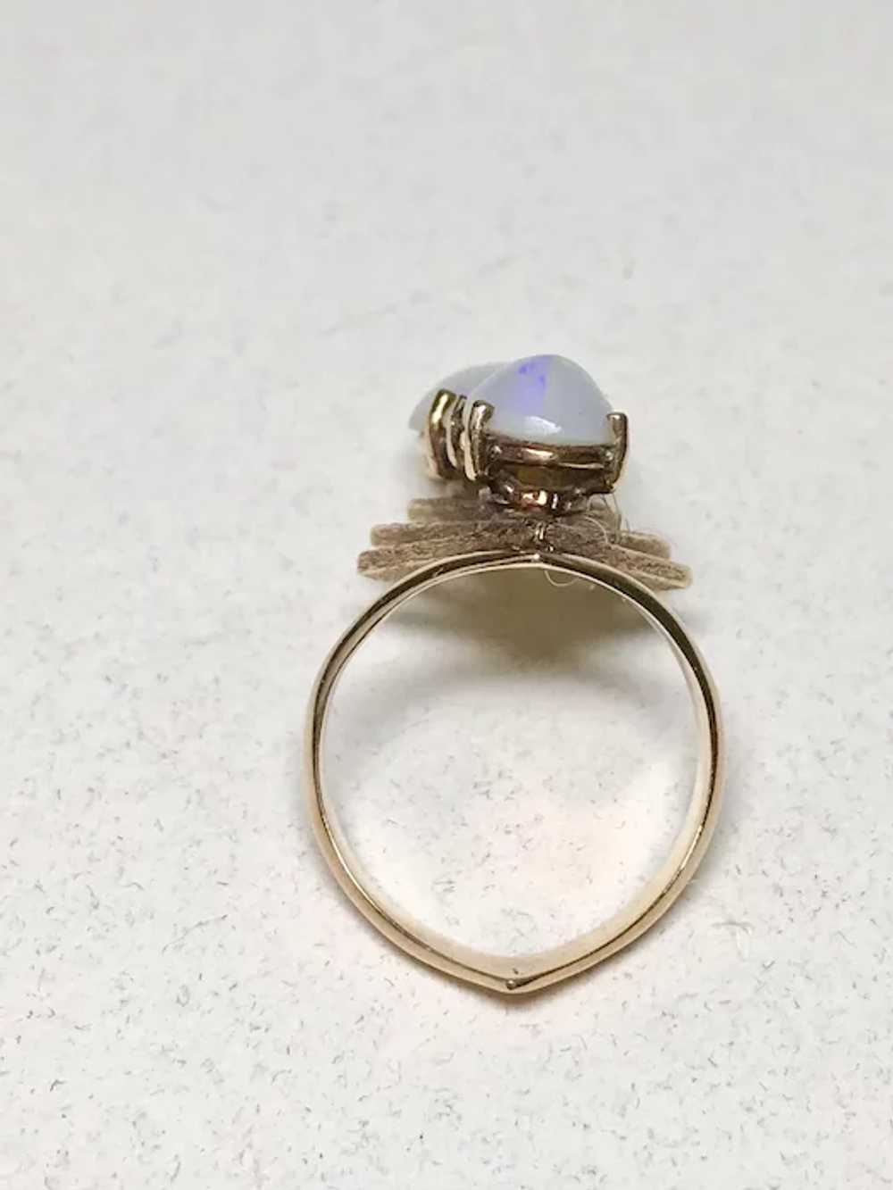 Unique Natural Opal Custom Vintage Ring 14K Gold … - image 4