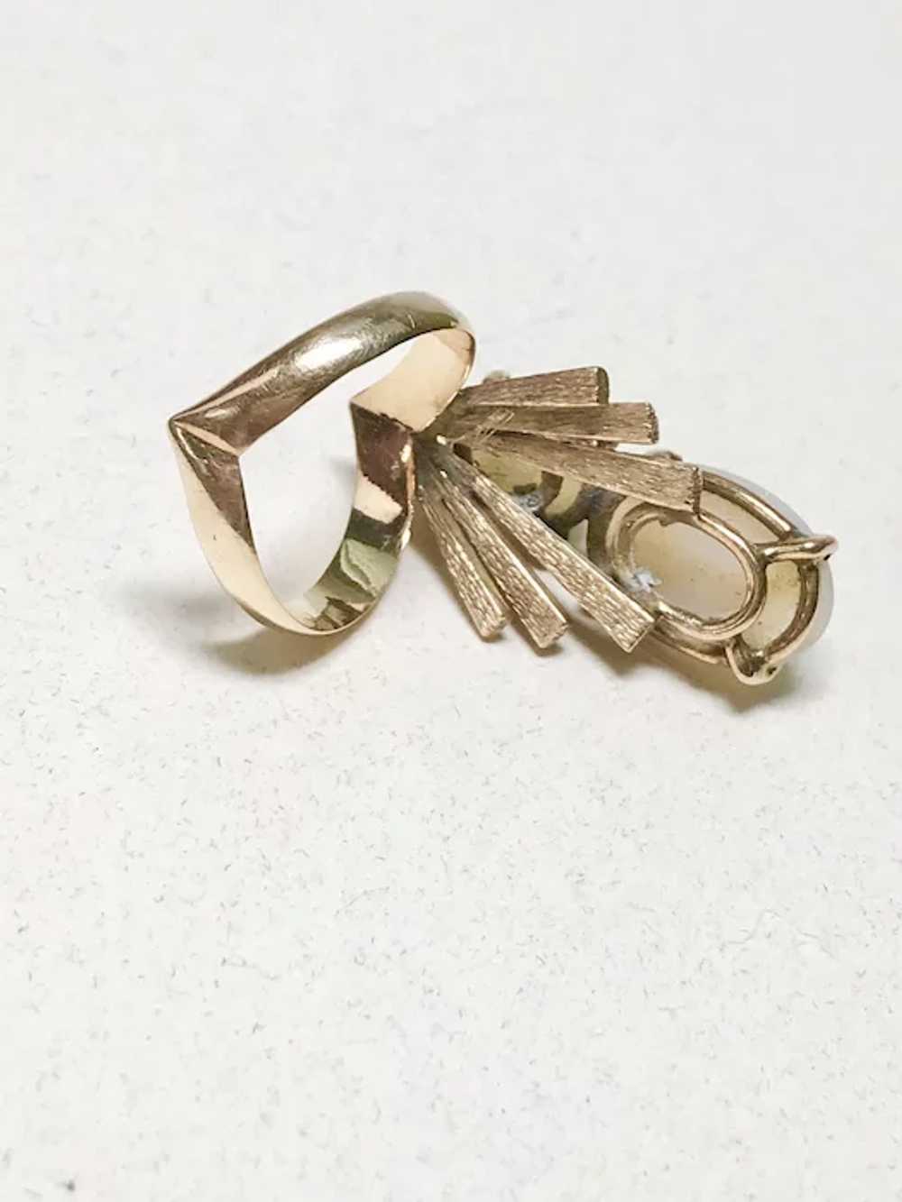 Unique Natural Opal Custom Vintage Ring 14K Gold … - image 5