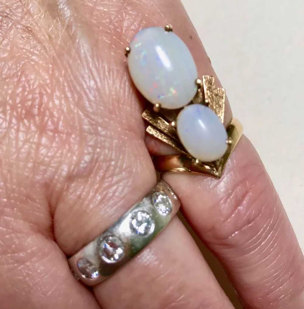 Unique Natural Opal Custom Vintage Ring 14K Gold … - image 6