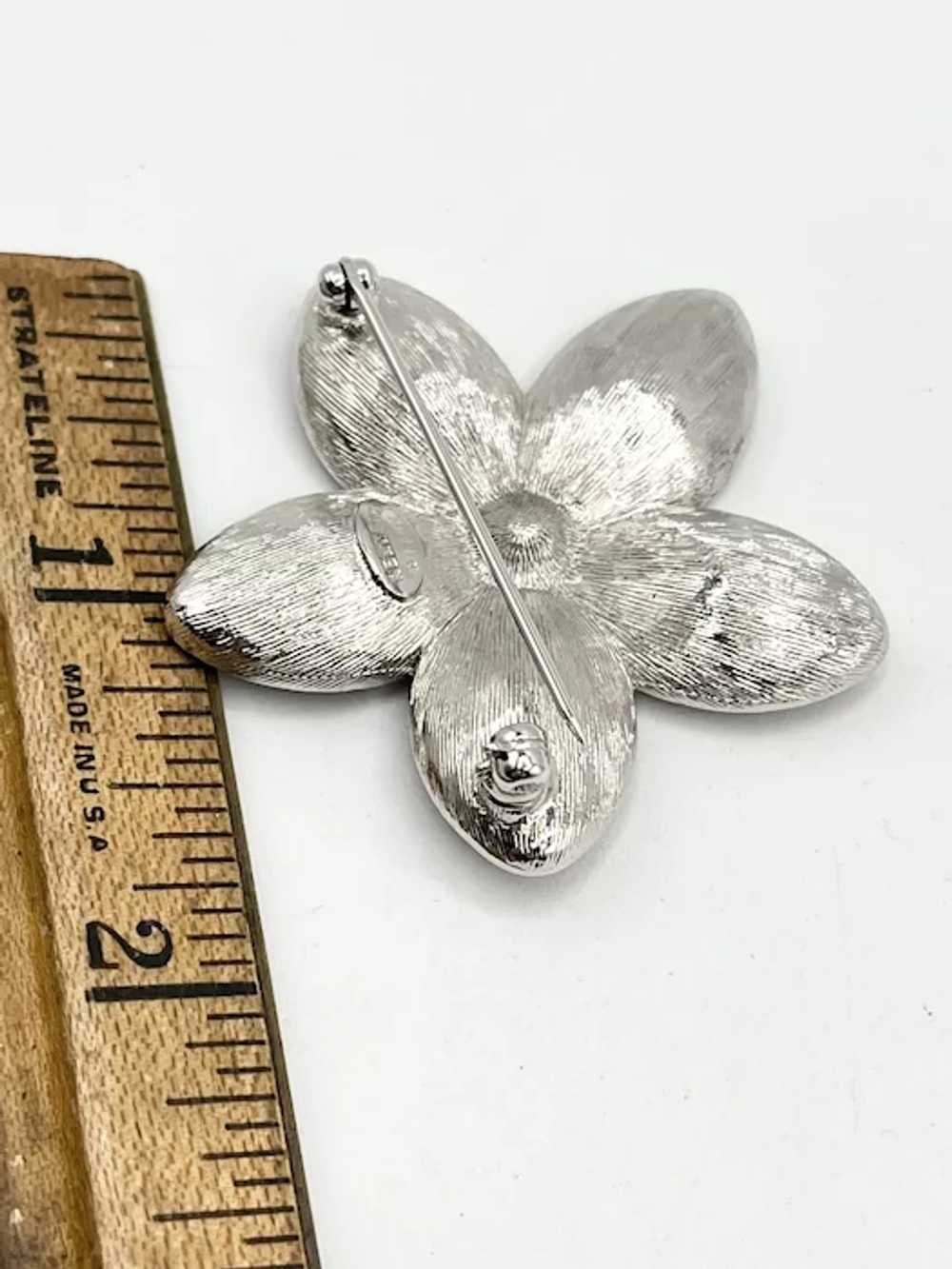 Kenneth Lane KJL Rhinestone Flower Vintage Brooch… - image 4